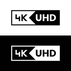 4K Ultra HD symbol, High definition 4K resolution mark, UHD - 2160p