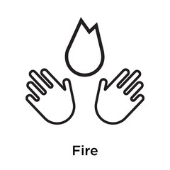 Fire icon vector sign and symbol isolated on white background