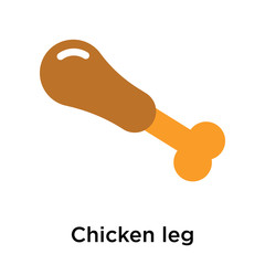 Chicken leg icon vector sign and symbol isolated on white background