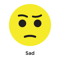 Sad icon vector sign and symbol isolated on white background