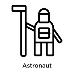 Obraz premium Astronaut icon vector sign and symbol isolated on white background