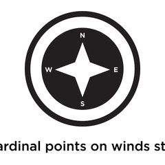 Cardinal points on winds star symbol icon vector sign and symbol isolated on white background