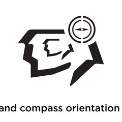 Map and compass orientation tools icon vector sign and symbol isolated on white background