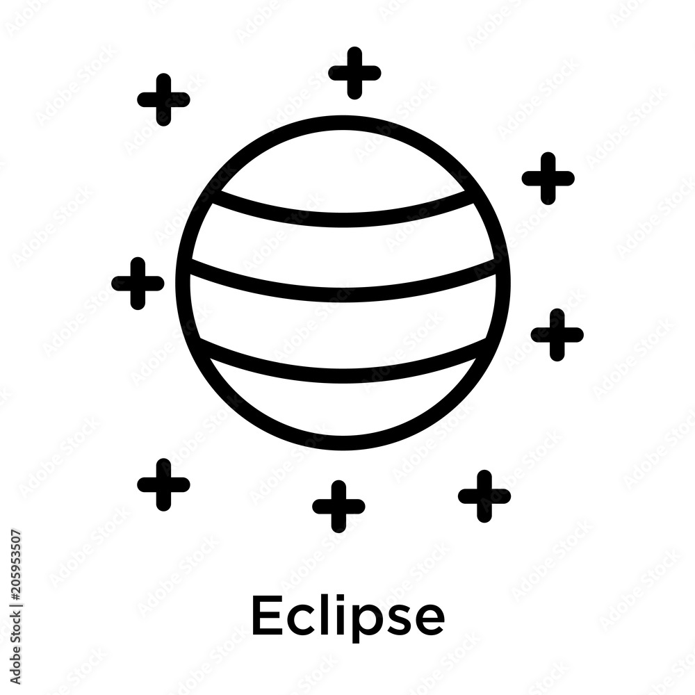 Poster Eclipse icon vector sign and symbol isolated on white background