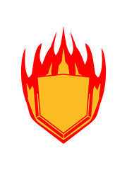 heiß feuer flammen eckig schild wappen emblem rahmen banner design logo text schreiben name feld leer cool
