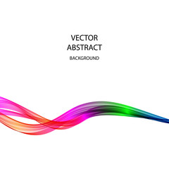 Multicolored waves on the white background. Vector design