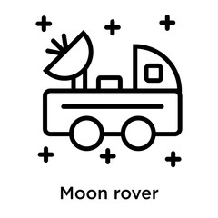 Moon rover icon vector sign and symbol isolated on white background