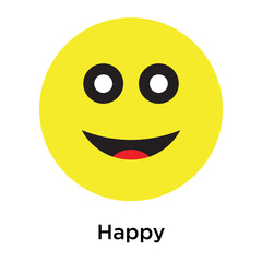 Happy icon vector sign and symbol isolated on white background