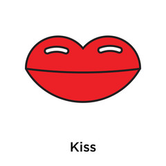 Kiss icon vector sign and symbol isolated on white background