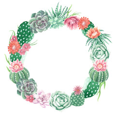 Watercolor Cactus and Succulents