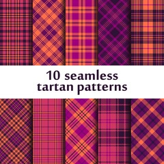 Set of seamless tartan patterns
