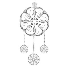 Vector illustration of a black and white mandala