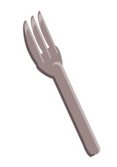 fork utensil icon over white background, vector illustration