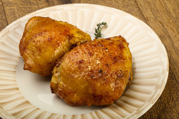 Roasted chicken thighs