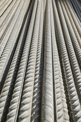 Close view of metal rods used in construction