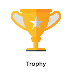 Trophy icon vector sign and symbol isolated on white background