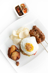 Fried rice, egg and meat