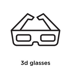 Obraz premium 3d glasses icon vector sign and symbol isolated on white background