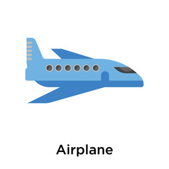 Airplane icon vector sign and symbol isolated on white background