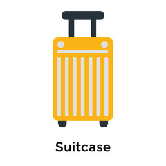 Suitcase icon vector sign and symbol isolated on white background