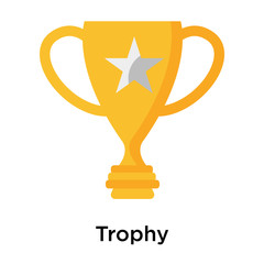 Trophy icon vector sign and symbol isolated on white background