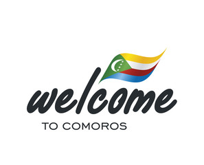 Fototapeta na wymiar Welcome to Comoros flag sign logo icon