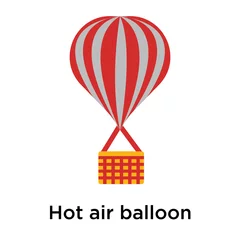 Fototapeten Hot air balloon icon vector sign and symbol isolated on white background © Pro Vector Stock