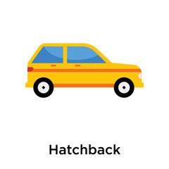Hatchback icon vector sign and symbol isolated on white background