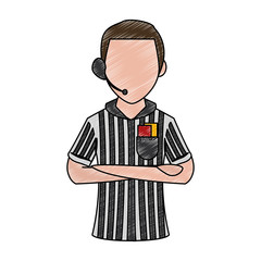 Soccer referee cartoon vector illustration graphic design