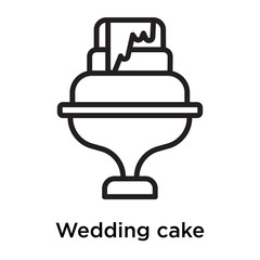 Wedding cake icon isolated on white background