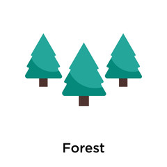 Forest icon vector sign and symbol isolated on white background