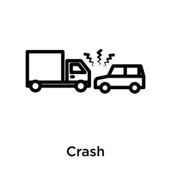 Fototapeta na wymiar Crash icon vector sign and symbol isolated on white background