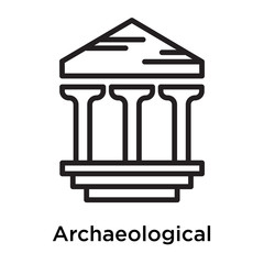 Archaeological icon vector sign and symbol isolated on white background