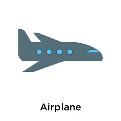 Airplane icon vector sign and symbol isolated on white background