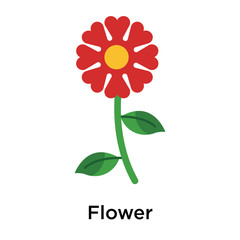 Flower icon vector sign and symbol isolated on white background
