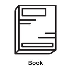 Book icon vector sign and symbol isolated on white background