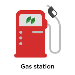 Gas station icon vector sign and symbol isolated on white background