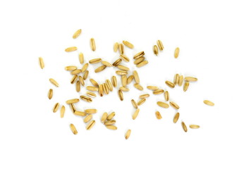 Rye grains isolated on white background