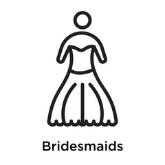Bridesmaids icon isolated on white background