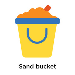 Sand bucket icon vector sign and symbol isolated on white background