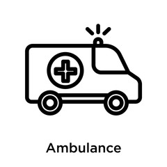 Ambulance icon vector sign and symbol isolated on white background