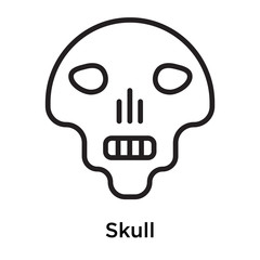 Skull icon vector sign and symbol isolated on white background