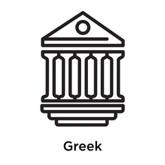 Greek icon vector sign and symbol isolated on white background