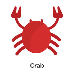 Crab icon vector sign and symbol isolated on white background
