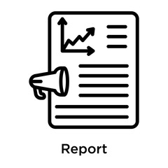 Report icon vector sign and symbol isolated on white background