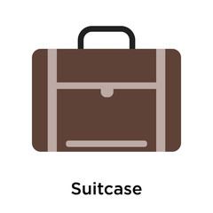 Suitcase icon vector sign and symbol isolated on white background