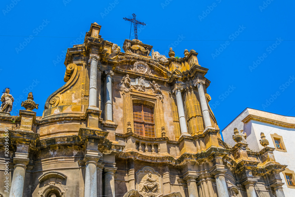 Wall mural detail of a church in palermo, sicily, italy