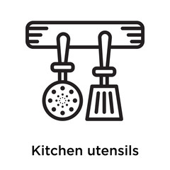 Kitchen utensils icon isolated on white background