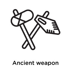 Ancient weapon icon vector sign and symbol isolated on white background