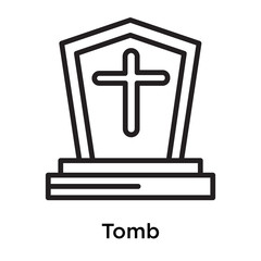 Obraz premium Tomb icon vector sign and symbol isolated on white background